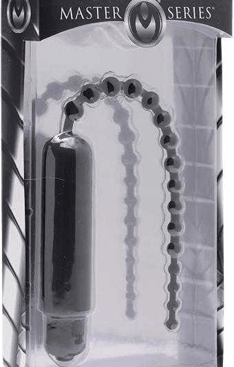 MASTER SERIES DARK ROD VIBRATING BEADED SILICONE SOUND