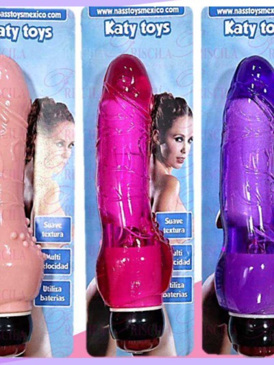 VIBRADOR CON BOLITAS ESTIMULANTES KATY TOYS DE SILICÓN SUAVE