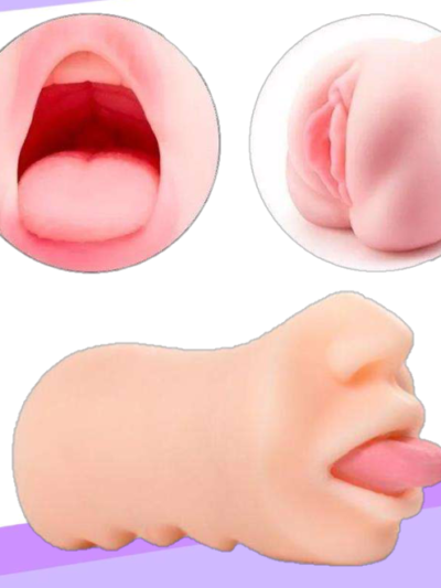 MASTURBADOR CON LENGUA Y BOCA DE SILICONA