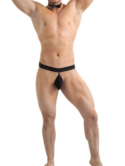 “Francisco Elegance 🕴️ Modelo TA20: Tanga Negra para Caballero 🖤🩲”
