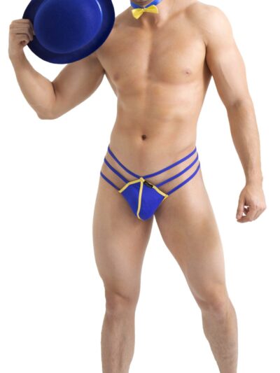 “Francisco brilla con estilo: Tanga azul de 3 tiras para hombres 💙 #Ta77