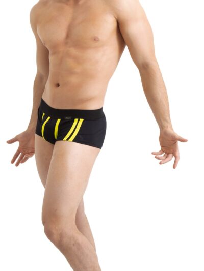 🥊 “Francisco’s Power Punch: Tabx40 Edition – Boxer Negro con Tiras Amarillas” 🥋