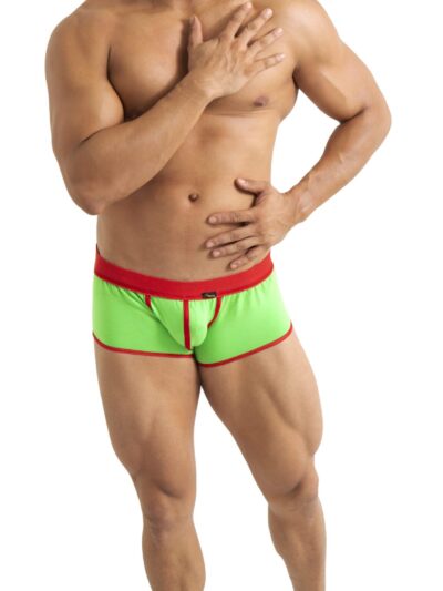 “Bóxer de Hombre Verde Fluorescente Tipo Suspensorio con Moño a Juego TABX39 by Alberto 💚🎀🩳”