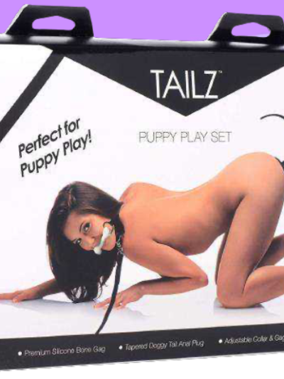PUPPY PLAY SET INCLUYE MORDAZA, ENCHUFE Y COLLAR NEGRO