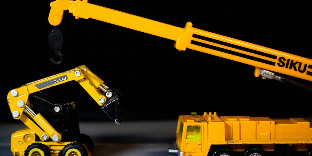 a few yellow trucks